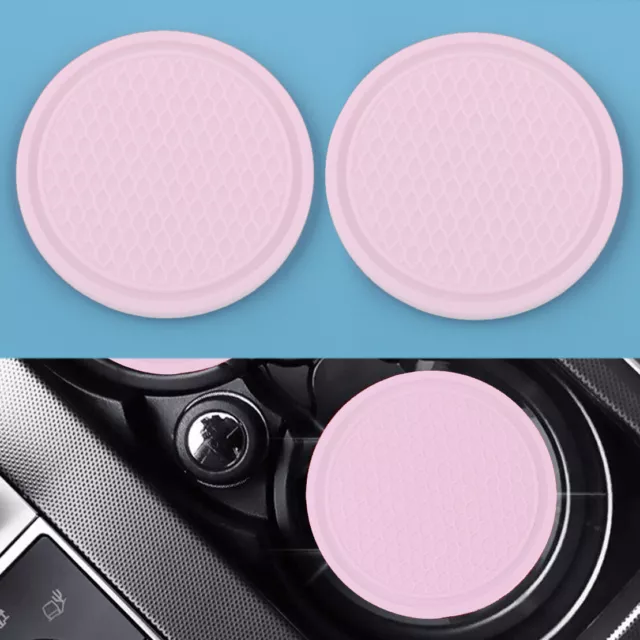 2pc Car Cup Holder Insert Coaster Auto Interior Accessories Pink