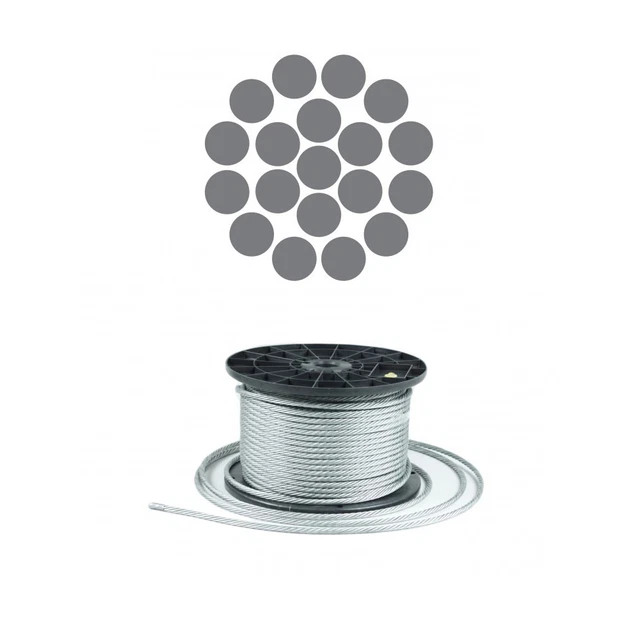 Corde en Acier Galvanisé 1x19 Câble Câbles Métalliques Bockrolle din 3053 Neuf