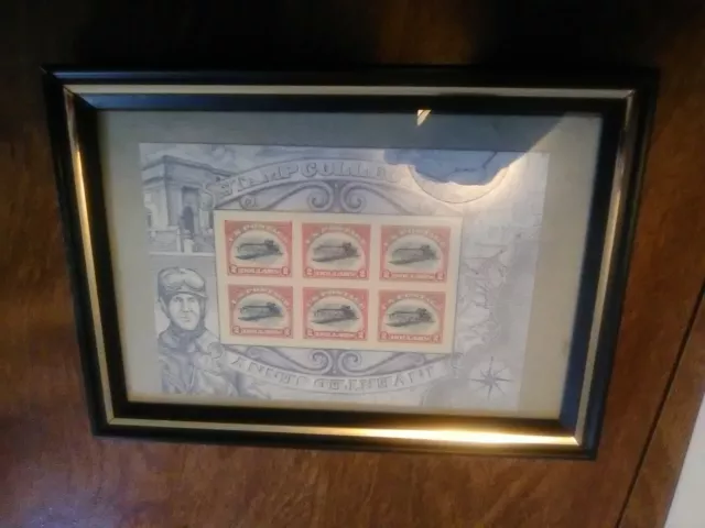 Inverted Jenny US Postage 2013 $2 Sheet Pane 6 Stamps Collecting Framed Mini