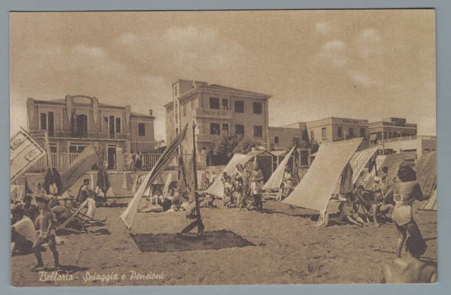 CR1398 - Cartoline Regionali: Bellaria - Spiaggia e pensioni - nuova ristampa