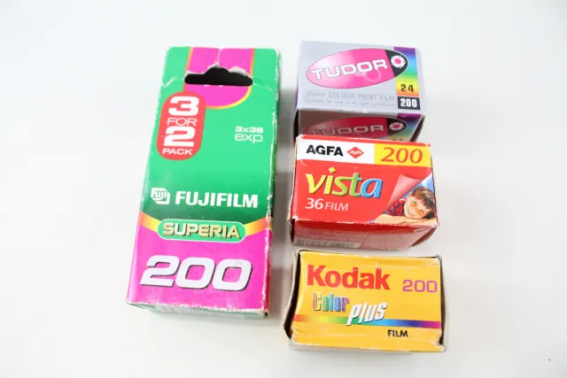 6 rollos de 35 mm PELÍCULA DE CÁMARA CADUCADA Inc. Kodak, Fuji & Agfa etc.