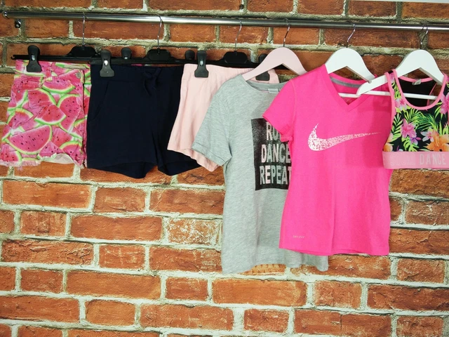 BUNDLE RAGAZZE ETÀ 6-7 ANNI NIKE NEXT ecc PANTALONCINI T-SHIRT TOP ACTIVE DANCE 122CM