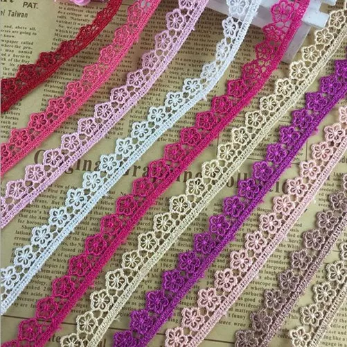 Vintage Cotton Flowers lace Crochet Trim Wedding Bridal Ribbon Sewing