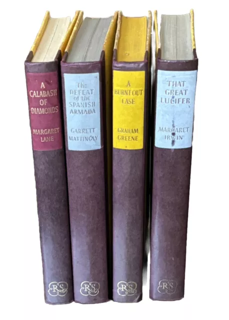 Bulk Lot x4 Very Good Reprint Society Vintage Hardcover Decor Books Collectables