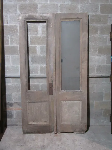 ~ ANTIQUE DOUBLE ENTRANCE FRENCH DOORS ~ 54 x 97 ~ ARCHITECTURAL SALVAGE