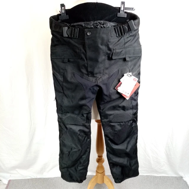 Pantaloni da moto gru da uomo neri taglia S vita 28-30"" nuovi con etichette