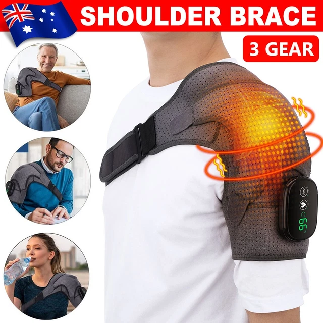 SHOULDER BRACE PAIN Relief Compression Wrap Heated Rotator Cuff Left ...