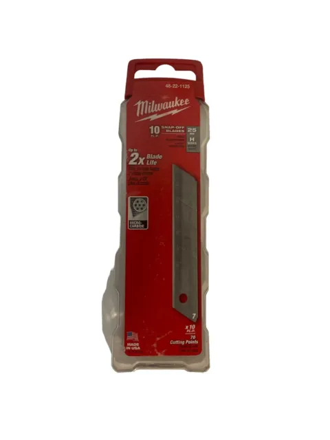 Milwaukee 48-22-1125 25mm H Series Snap/Off Blades - 10 in Pack