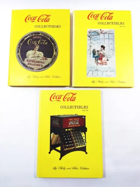 Coca Cola Collectibles 3 Vols 1 2 3 Goldstein HC 1971 Coke Trays Signs Bottles