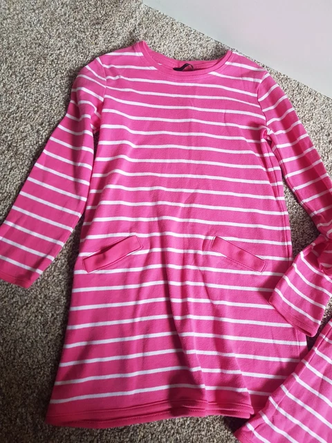 4 Items Twin Girls 2 Dresses 2 T Shirts Age 6 7 8 Years Pink White Bundle 3