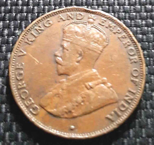 1934 Hong Kong King George V One Cent (1 Cent) coin VF (+ FREE 1 coin) #26499