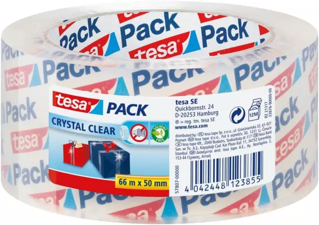 Tesa pack 4713 Ruban Adhésif d'Emballage de Colis en Lot de 6 - Adhésif  Papier pour