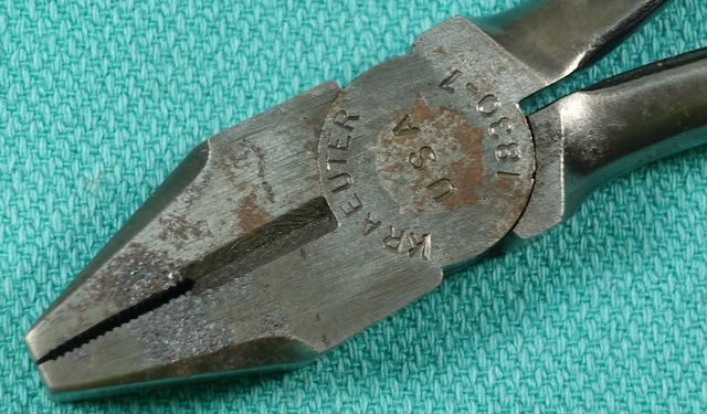 Late 1950's KRAEUTER USA No. 1830- 7" Lineman, Electrician Side Cutting Pliers 3
