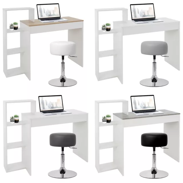 Escritorio con estantes mesa de trabajo blanco/gris/sonoma con o sin taburete