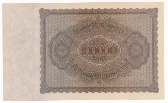 100.000 Mark 1.2.1923  DEU-93c  / Ro.82 / Pick 83  Reichsbanknote mit T ( 815 3