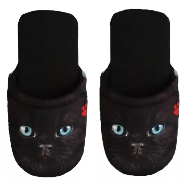 Betz Hausschuhe Pantoffel Pantolette Slipper für Sie & Ihn Katze Jersey  M / L