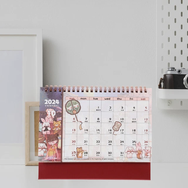 PLANNER CALENDAR CALENDARS Folding Paper The Moon Desktop Decor