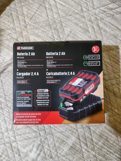 KIT BATTERIA E caricabatteria PARKSIDE 20v 2Ah PAP 20 B1 - NUOVO EUR 39