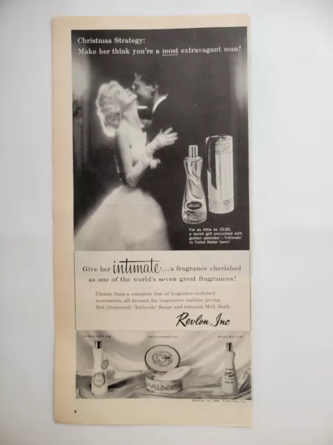 REVLON INTINMATE FRAGRANCE Bubble Bath Powder Original 1958 Time Ad ~5 ...