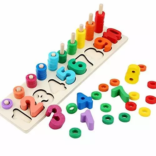 Jouet Puzzle en Bois 6 en 1,Jeu éducatif Enfants 3 à 6 Ans