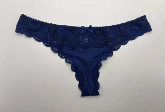 Victoria's Secret Vintage Panties Size Small S 2018 Angel Satin Lace Bow Thong