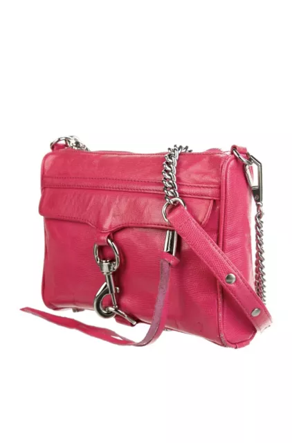 Rebecca Minkoff Mini MAC Pink Leather Zipper Crossbody Shoulder Bag