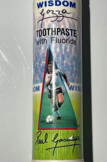 Dentifricio Paul Gascoigne Gazza: Saggezza Addis Addis 1990 (Vuoto) Coppa del Mondo, Vintage