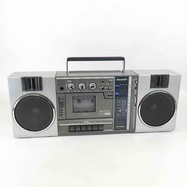 VINTAGE SHARP GF-7400 Registratore Stereo Cassette Radio Boombox Ghetto ...