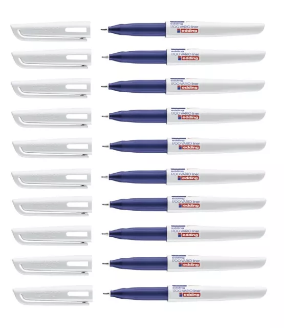 10 x Edding Fineliner Filzstift Marker 1700 Vario 0,5 mm blau