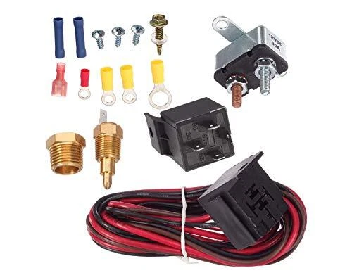 175-185 Degree Electric Cooling Fan Thermostat Kit Temperature Relay Wiring S...