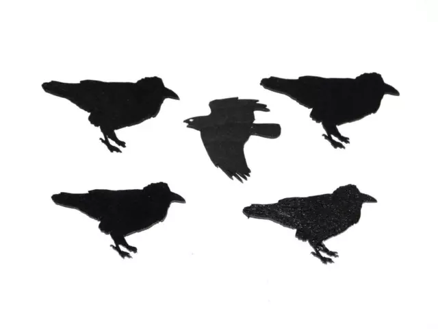 Lot 5 Made in Alaska Raven Magnets Black Painted Wood Birds