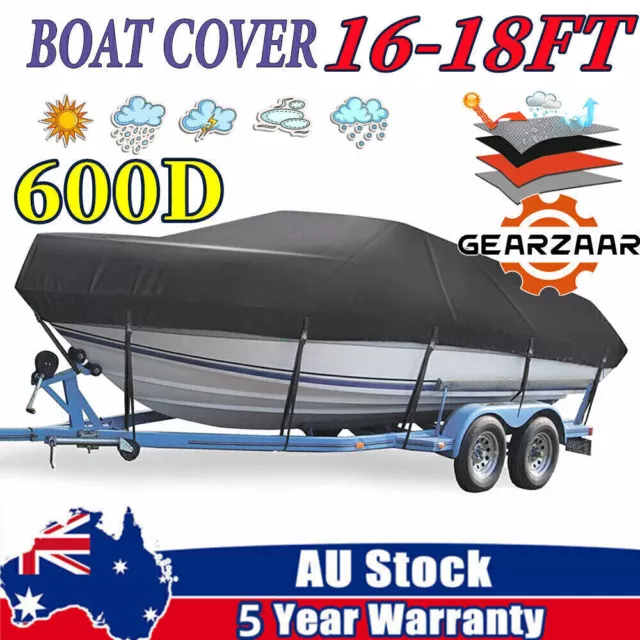 Premium 16-18ft 4.9-5.5m Heavy Duty Marine Grade 420D Trailerable Jumbo Boat AU