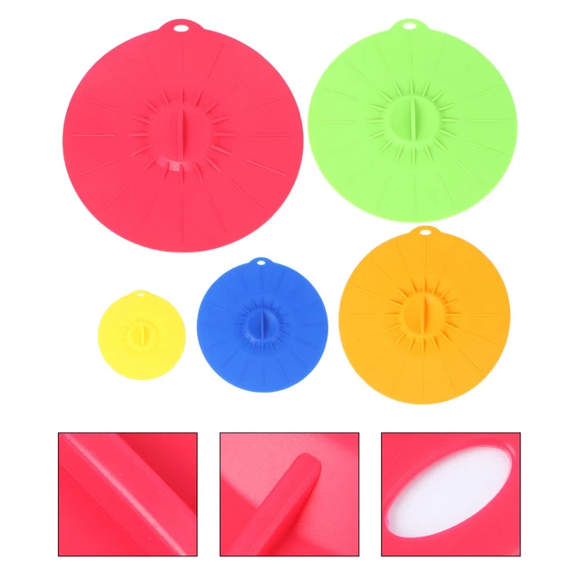 5 pz coperchi elasticizzati in silicone microonde resistenti al calore freschi