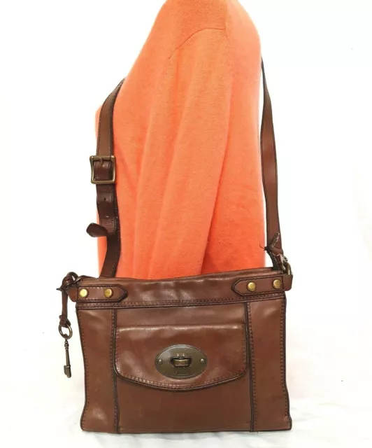 Fossil Vintage Revival Chocolate Brown Leather Crossbody Bag Zb5406 Fossil Vintage Revival Chocolate Brown Leather Crossbody Bag Zb5406