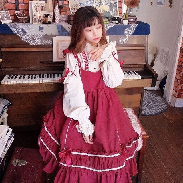 Robe Lolita Princesse Cosplay - Style Rétro Japonais Avec Dentelle Et Volants - Taille Petite - Neuf étiqueté