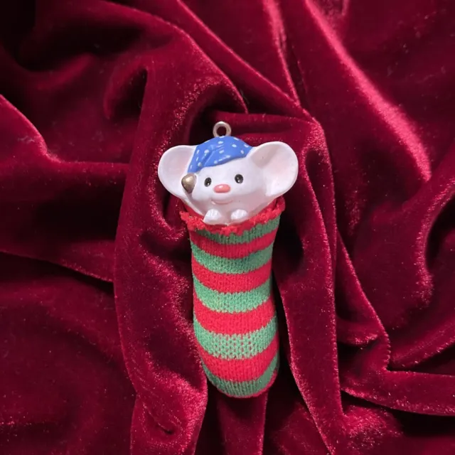 Vintage Hallmark Keepsake Ornament STOCKING MOUSE