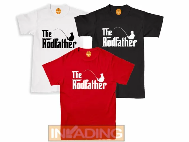 T-shirt da pesca divertente The Rodfather regalo pescatore tutte le taglie disponibili
