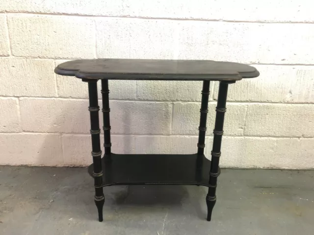 Beautiful Antique Victorian Ebonised Aesthetic Movement Solid Wood Side Table