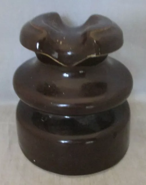 Ceramic Brown Electric Insulator ~ Unmarked