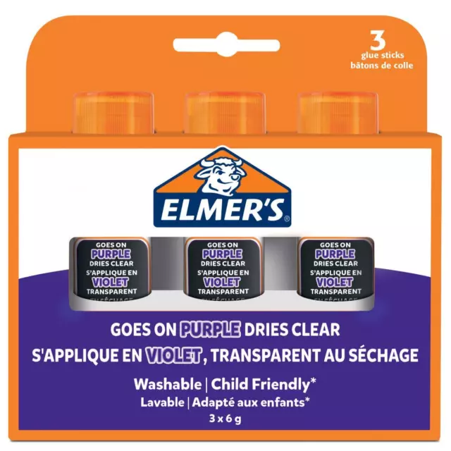 Elmers Klebestift Disappearing Purple 6G - 3er Blister 2136613 (3026981366130)