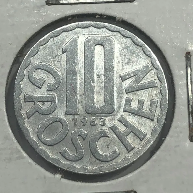 1963 Austria Ten Groschen Foreign Coin #1590