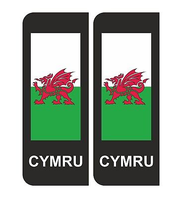 Coppia di adesivi vinile decalcomania per auto bandiera gallese galles CYMRU
