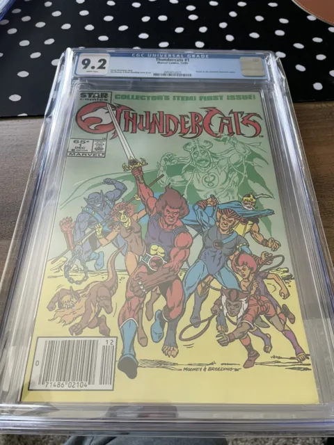 THUNDERCATS #1 (Newsstand, White Pages) CGC 9.2 NM- Marvel Star Comics 1985