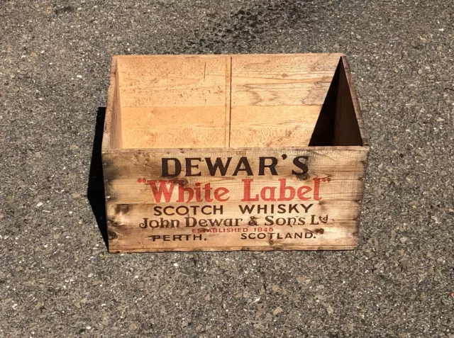 Vintage Dewar’s | White Label Scotch Whisky Wooden Crate Box | Empty
