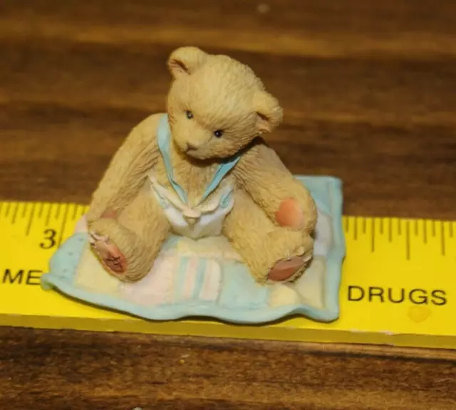 Vintage Enesco Cherished Teddies Gift to Behold (blue) Figure No Box