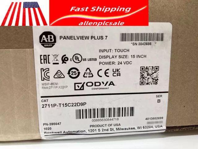 New Sealed Allen-Bradley 2711P-T15C22D9P PanelView Plus 7 Graphic Terminal