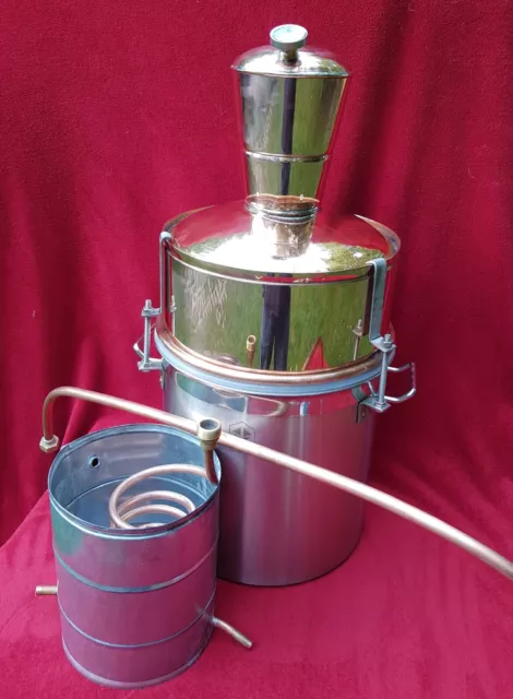 Moonshine, alcohol destiller, With Distillate booster cone Handmade 25 liter