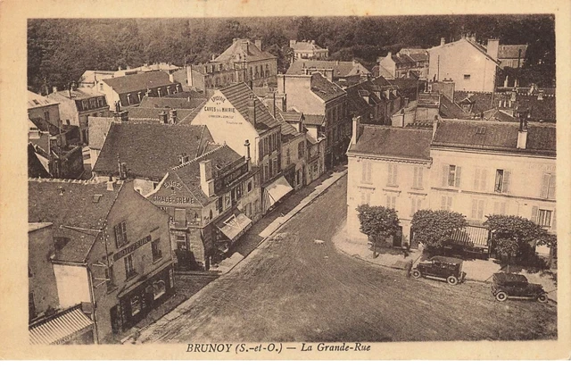 91 Brunoy #26633 La Grande Rue Vue Aerienne Epicerie Coiffeur Commerces Automobi
