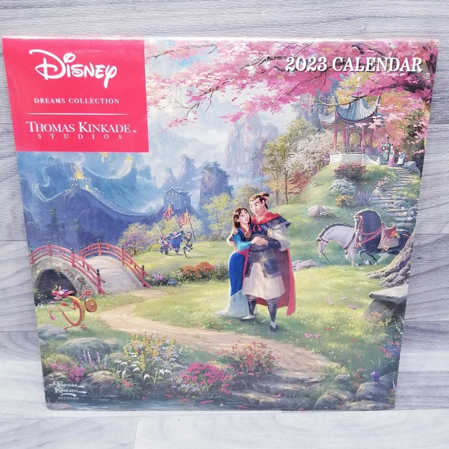 DISNEY DREAMS THOMAS Kinkade Art 2023 Wall Calendar Mulan Mickey Minnie