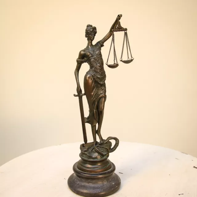 Lady Justice Blindfolded Bronze Statue